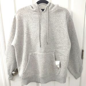 NWOT Forever 21 Athleisure Fleece Lined Hoodie Sweatshirt Heather Gray Size M